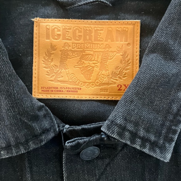BBC Ice Cream Premium Cold Goods Black Denim Jacket - Picture 3 of 6